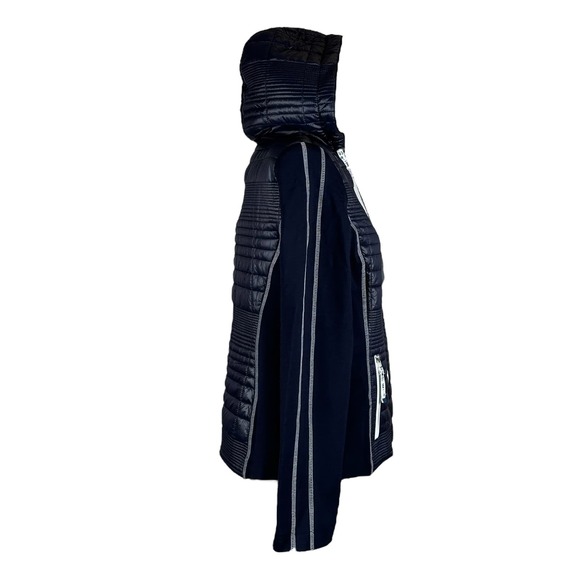 Women's Navy Athleisure Hooded Jacket Size 6 I'CONA Zip Up Sporty Comfy NWT - Picture 8 of 16